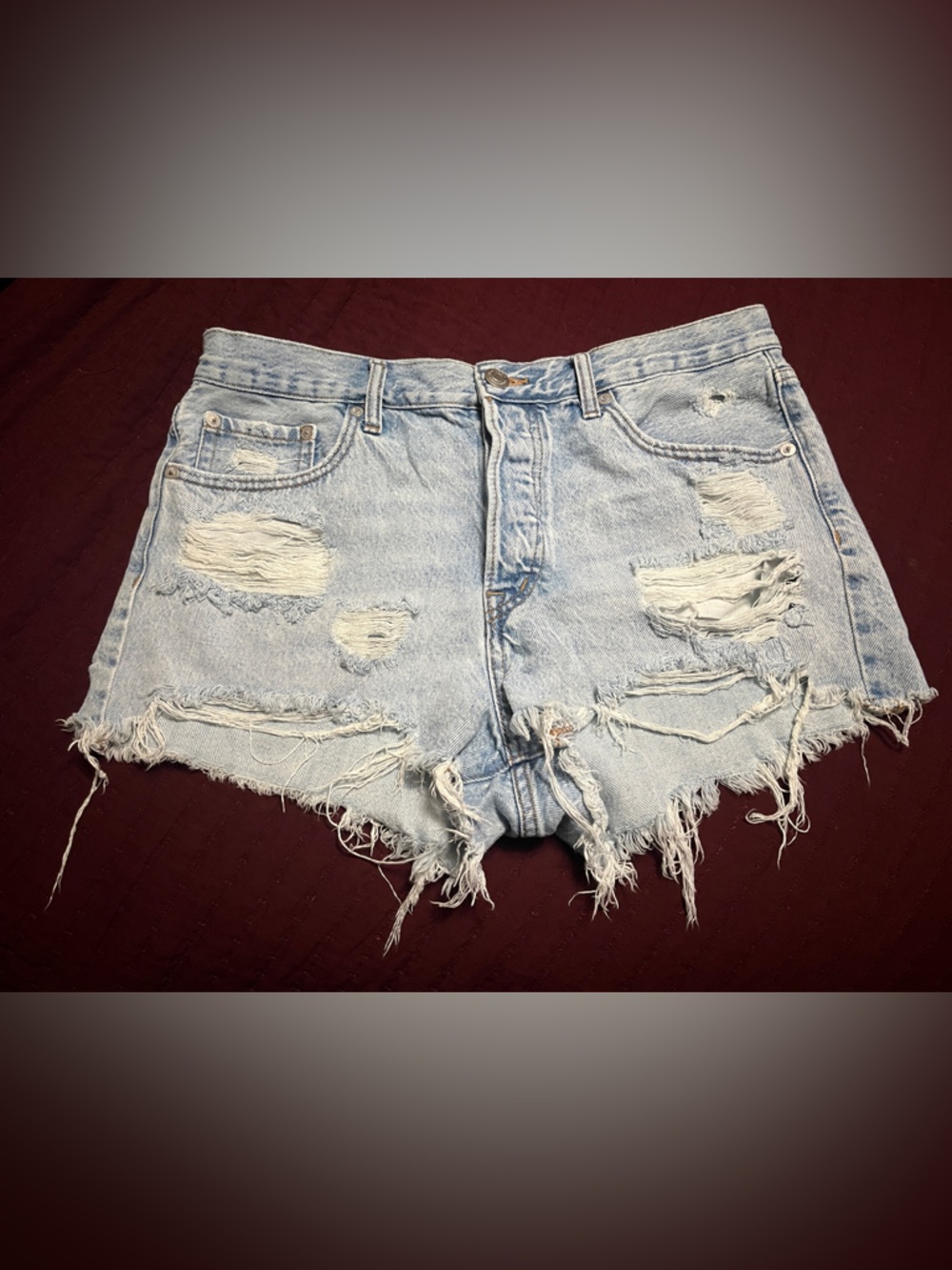Aero Light Blue Distressed Women's Denim Shorts